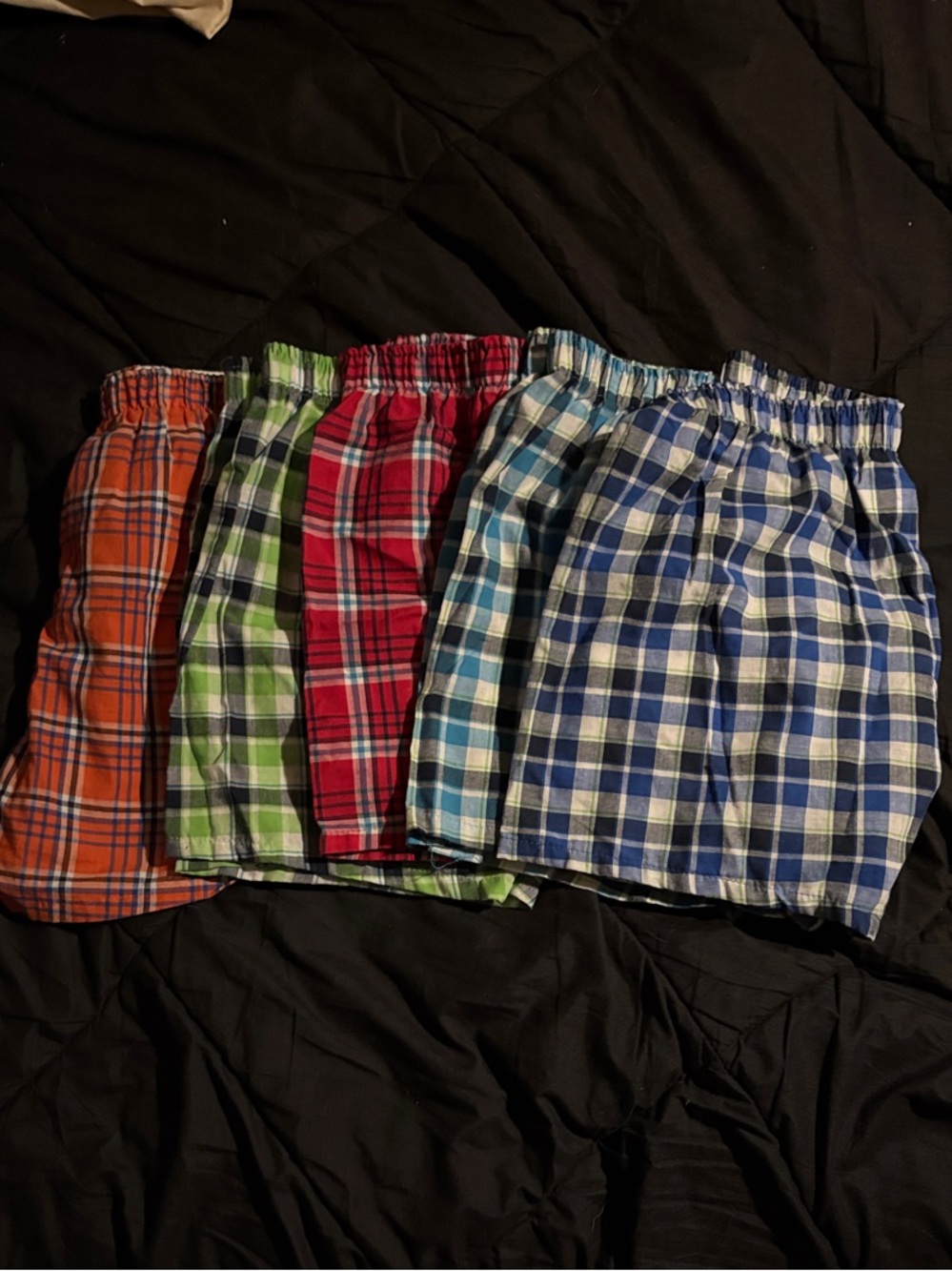 wonder nation Plaid Elastic-Waist Shorts - Blue, Light Blue, Red, Green, Orange